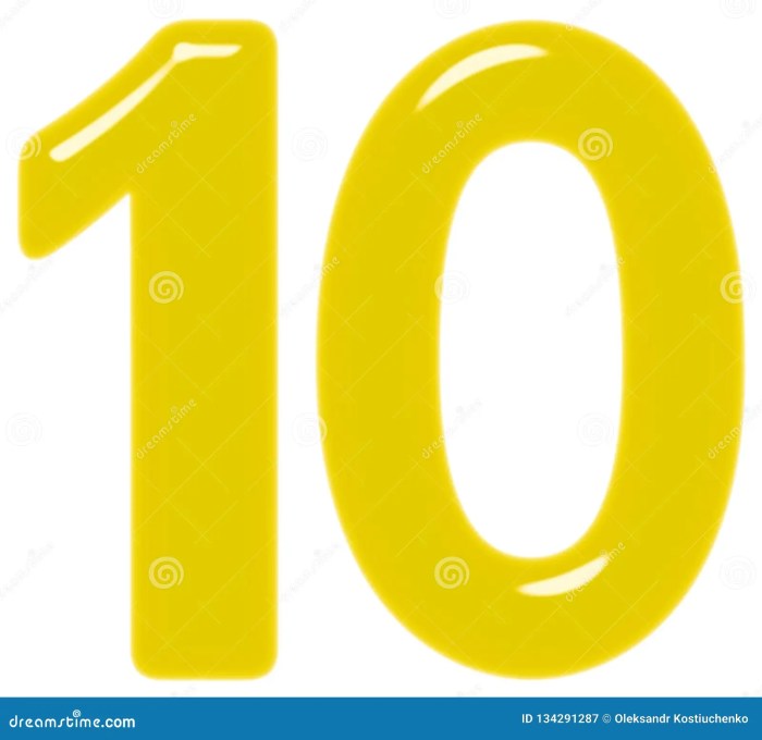Numeral 10, Ten, Isolated on White Background, 3d Render Stock ...